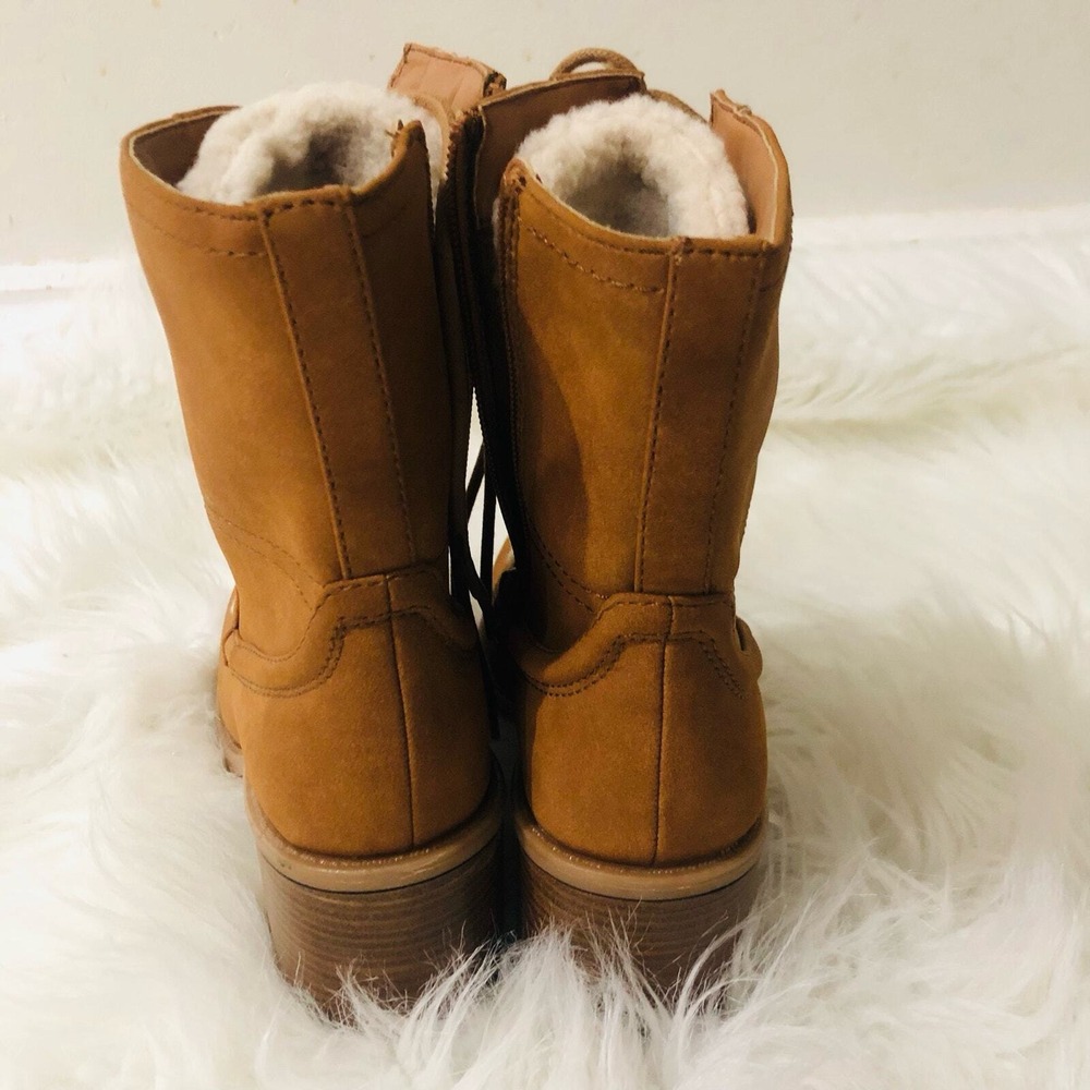 Baretraps Hadlee Womens Cognac Faux Shearling Lace Up Ankle Boots Size 6.5 NEW - Picture 4 of 10